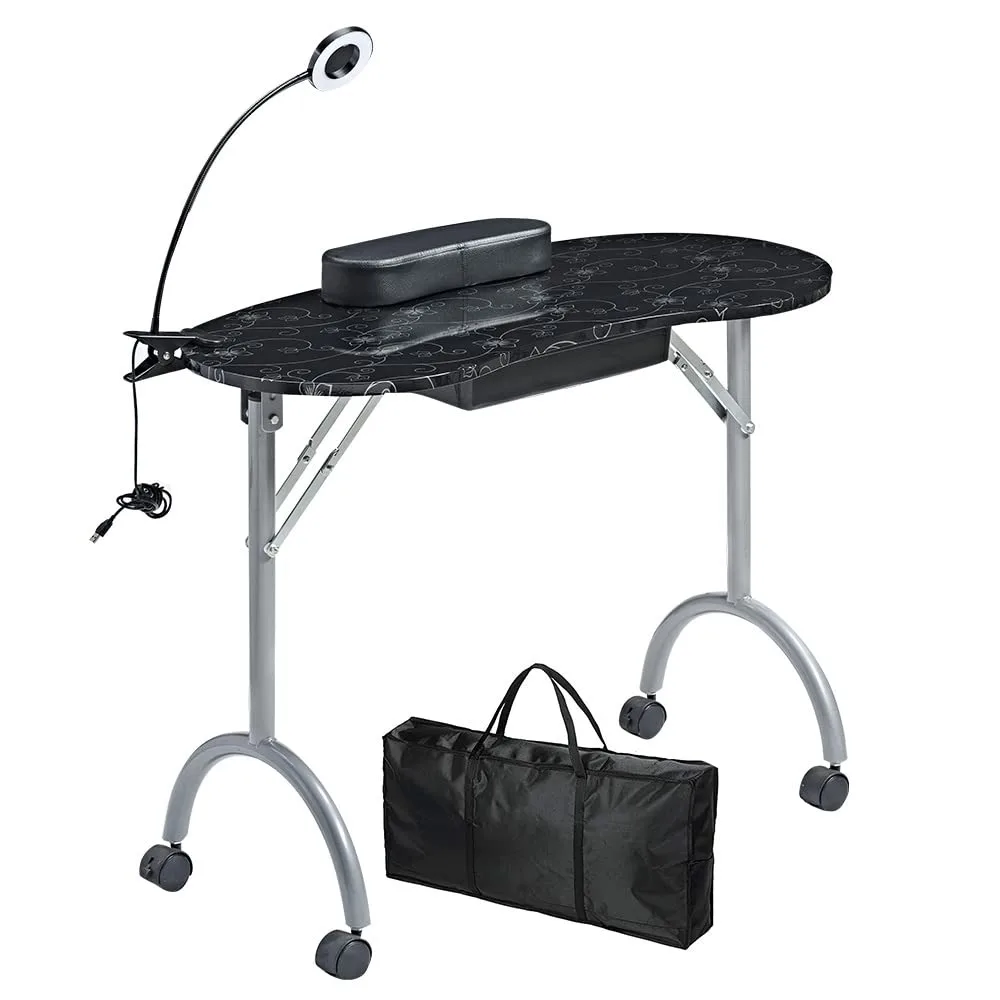 Portable Manicure Table,Nail Salon Technician Desk with Large PP Plastic Drawer、LED-Light、Wrist Rest、Carry Bag, Customized
Portable Manicure Table,Nail Salon Technician Desk with Large PP Plastic Drawer、LED-Light、Wrist Rest、Carry Bag, Customized