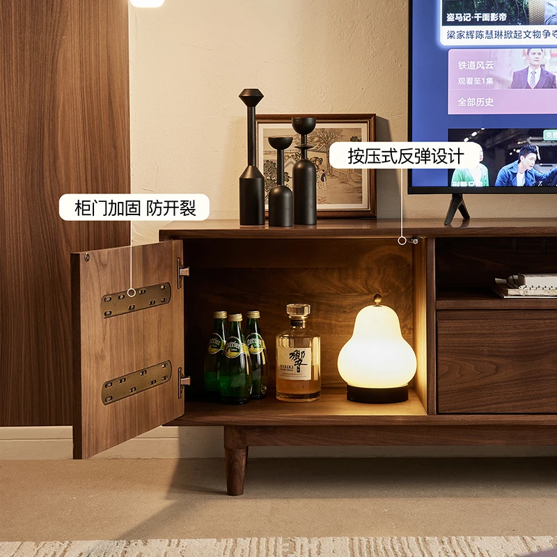 Ink and wash Lanting black walnut TV cabinet coffee table combination retro solid wood floor cabinet living room storage cabinet
Ink and wash Lanting black walnut TV cabinet coffee table combination retro solid wood floor cabinet living room storage cabinet