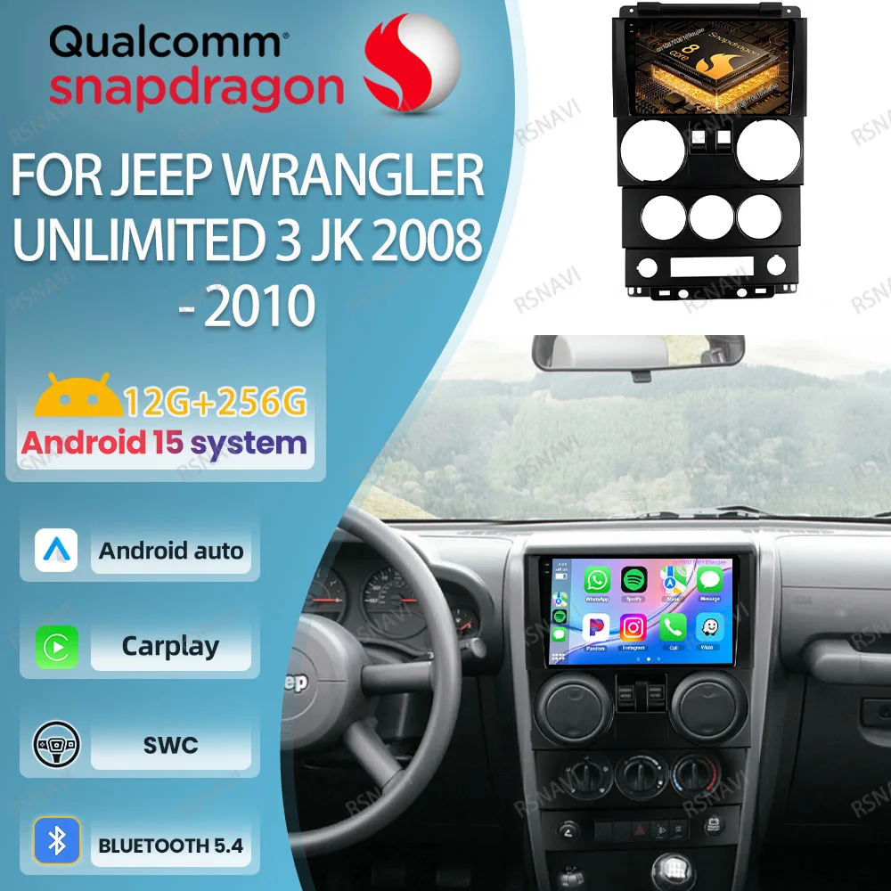 Android 15 Car Radio For Jeep Wrangler Unlimited 3 JK 2008 - 2010 Viedo Player Wireless Carplay Auto Stereo DVD Qualcomm QLED BT
Android 15 Car Radio For Jeep Wrangler Unlimited 3 JK 2008 - 2010 Viedo Player Wireless Carplay Auto Stereo DVD Qualcomm QLED BT