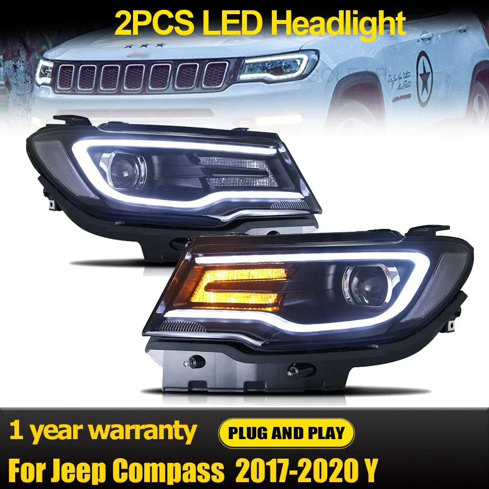 Car New Style For Jeep compass 2017 2018 2019 2020 LED Headlight DRL Dynamic turn signal xenon double lens Head Lamp assembly
Car New Style For Jeep compass 2017 2018 2019 2020 LED Headlight DRL Dynamic turn signal xenon double lens Head Lamp assembly