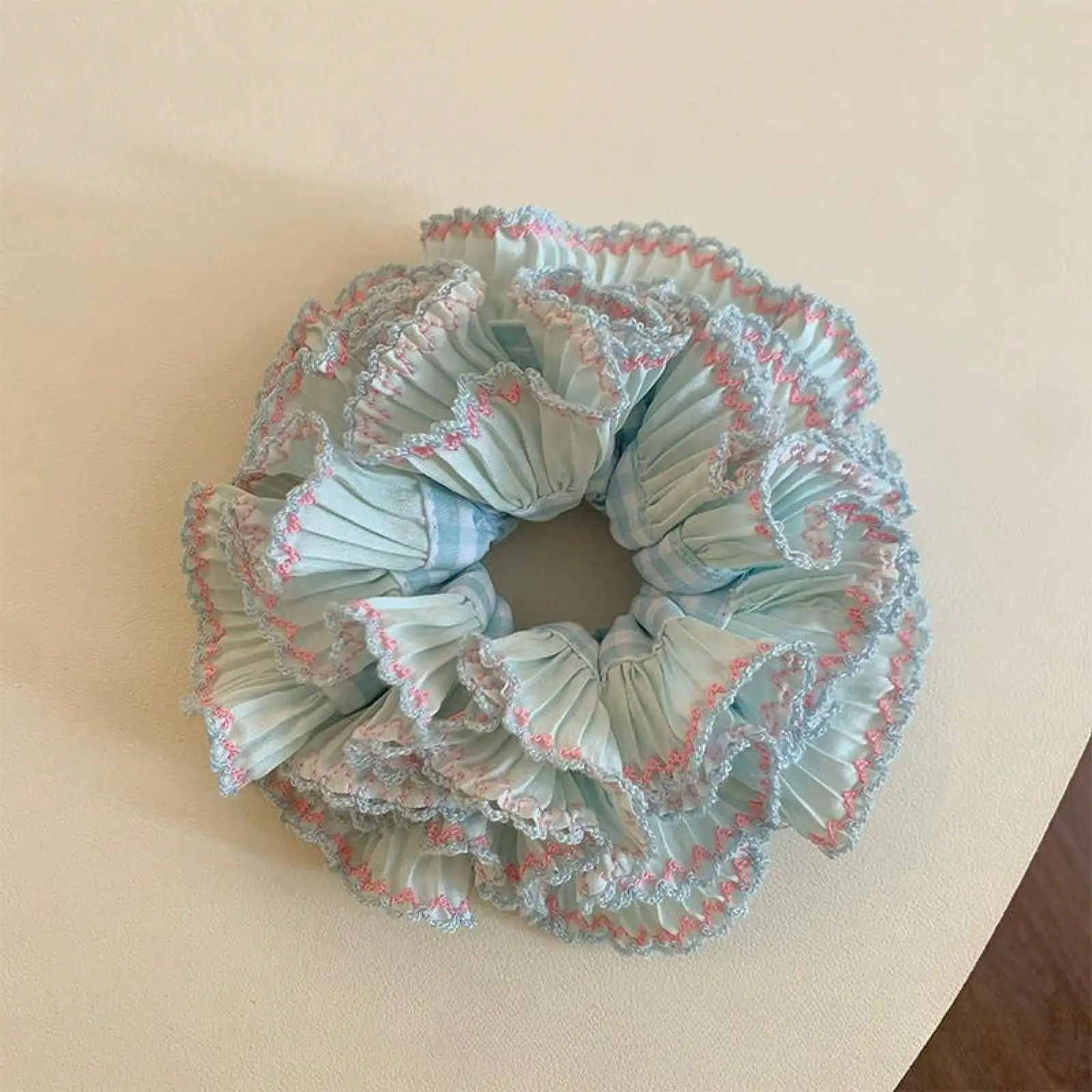 1pc Sweet Blue Plaid Lace Multi-Layer Scrunchie For Girls, Hair Tie For Bun, Side Low Ponytail Hair Rope
1pc Sweet Blue Plaid Lace Multi-Layer Scrunchie For Girls, Hair Tie For Bun, Side Low Ponytail Hair Rope