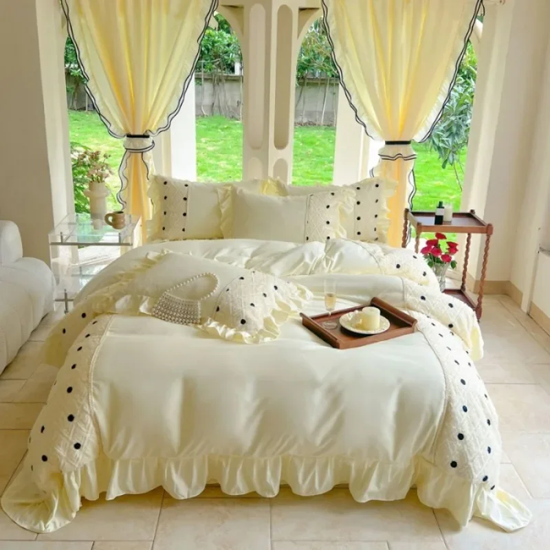King Size Bedding Set 100% Cotton French Vintage Princess Bedding Set Flowers Ruffles Quilt Duvet Cover Bed Linen Pillowcases
King Size Bedding Set 100% Cotton French Vintage Princess Bedding Set Flowers Ruffles Quilt Duvet Cover Bed Linen Pillowcases