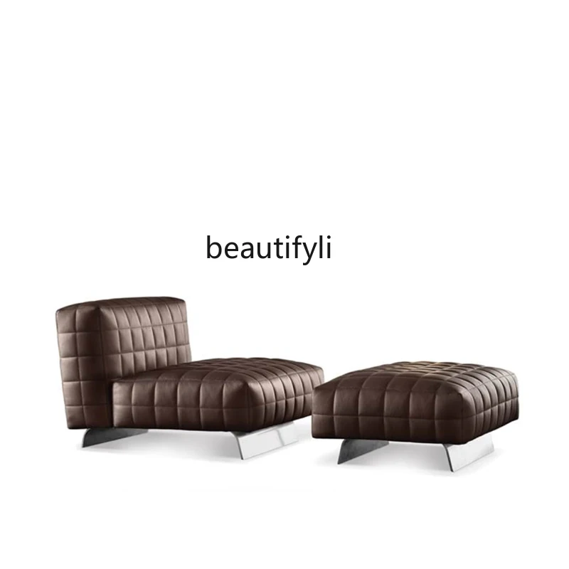 Modern Minimalist Metal Leather Waffle Single Seater Pedal Combination Home Living Room Furniture
Modern Minimalist Metal Leather Waffle Single Seater Pedal Combination Home Living Room Furniture
