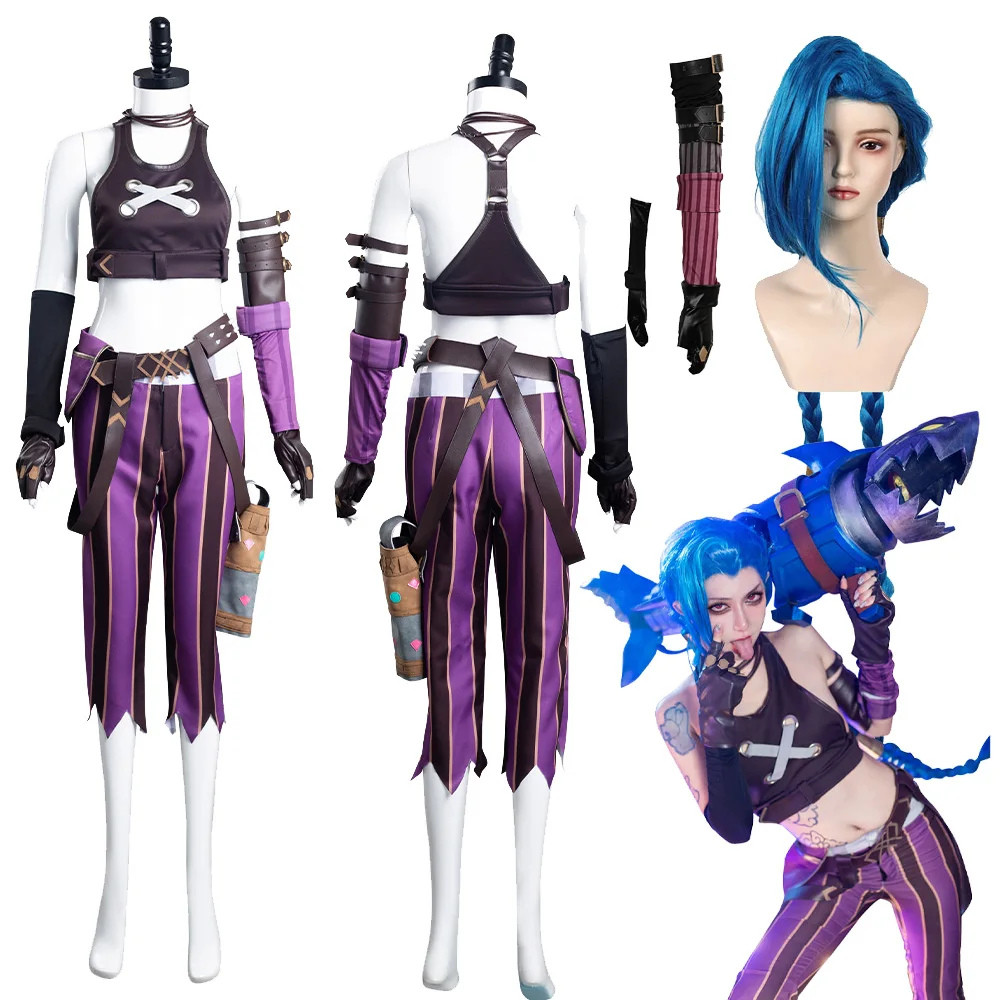 Jinx Cosplay Acrane LoL Wigs Uniform Vest Pants Costume Women Adult Gloves Belt Outfits Halloween Carnival Dress Up Party Suit
Jinx Cosplay Acrane LoL Wigs Uniform Vest Pants Costume Women Adult Gloves Belt Outfits Halloween Carnival Dress Up Party Suit