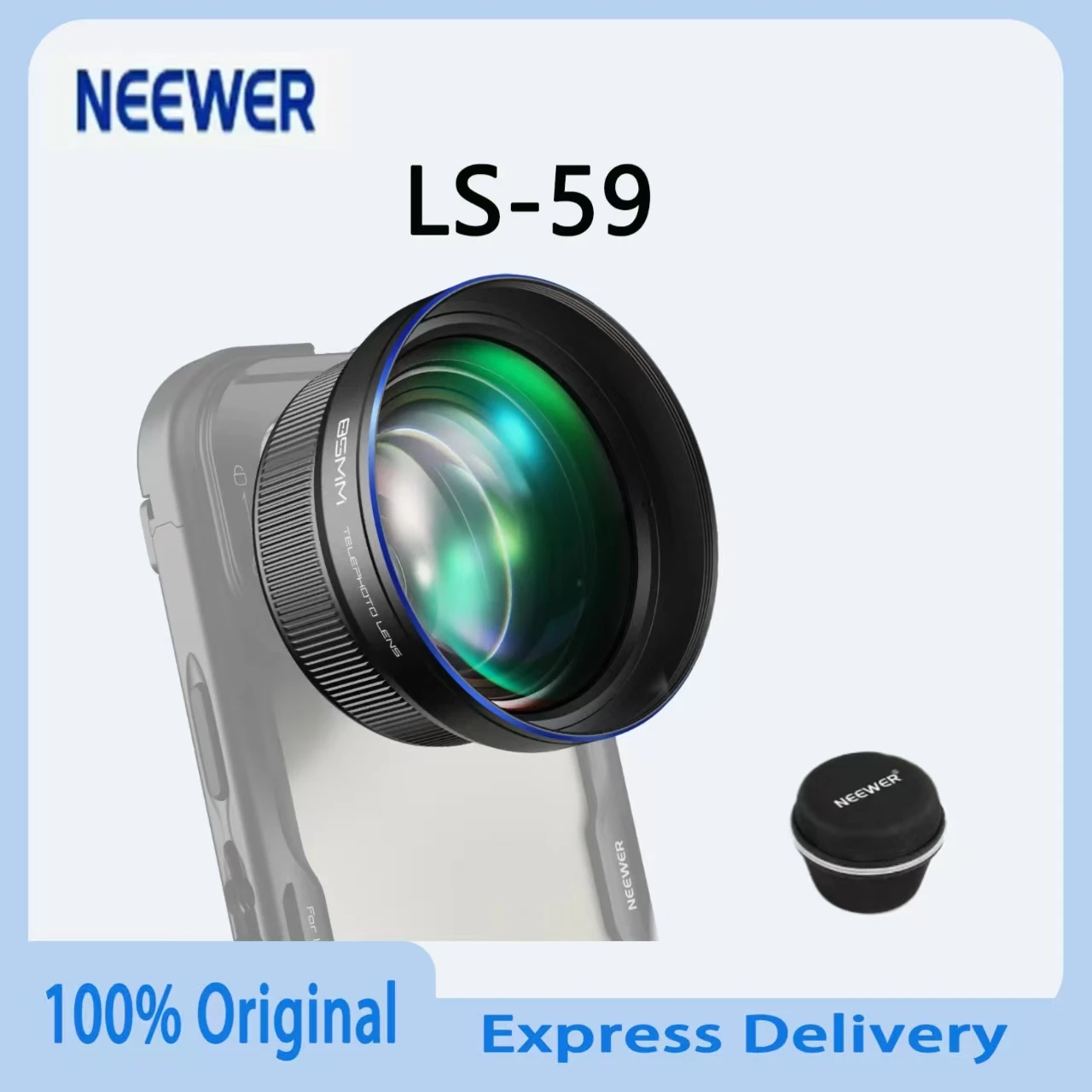 Original NEEWER LS-59 85MM Telephoto Phone Lens for 17mm Backplate 2.5X Magnification
Original NEEWER LS-59 85MM Telephoto Phone Lens for 17mm Backplate 2.5X Magnification