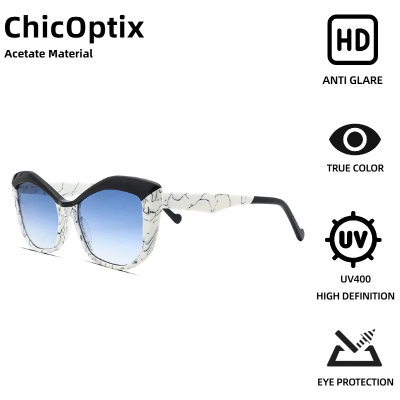 ChicOptix Retro Trend Cat-Eye Tortoise Marble Sunglasses Women Uv400 High Quality Acetate Sunglasses Nylon Lenses Anti-Glare
ChicOptix Retro Trend Cat-Eye Tortoise Marble Sunglasses Women Uv400 High Quality Acetate Sunglasses Nylon Lenses Anti-Glare