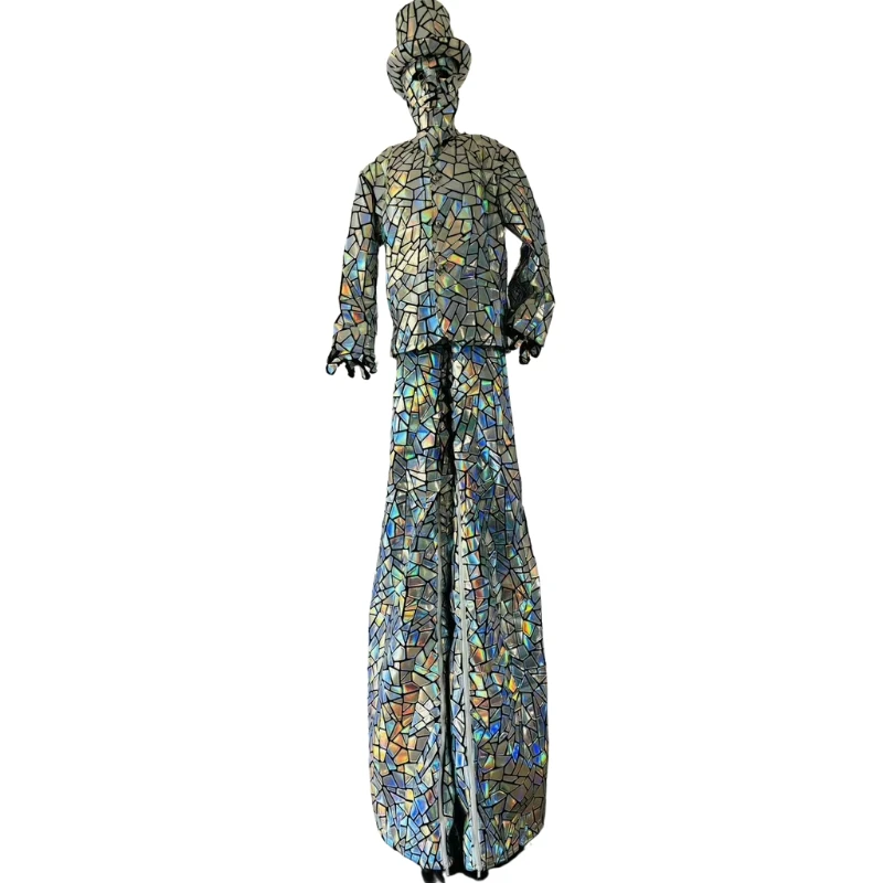 Stilts Walker Robots Shiny Mirror Sequin Fabric Suits Show Stage Performance Cosplay Costumes for Celebration Party Events
Stilts Walker Robots Shiny Mirror Sequin Fabric Suits Show Stage Performance Cosplay Costumes for Celebration Party Events