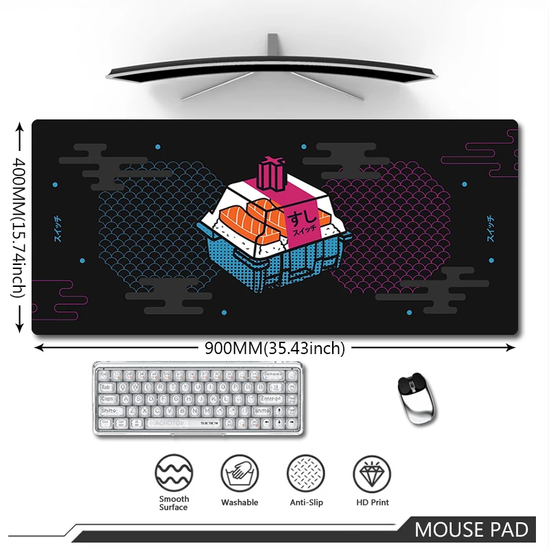 Large Black Mouse Pad Kawaii Mousepad Natural Rubber Mats For Mice Pc Gamer Accesorios Desk Mats Cute Office Carpets XXL 90x40cm
Large Black Mouse Pad Kawaii Mousepad Natural Rubber Mats For Mice Pc Gamer Accesorios Desk Mats Cute Office Carpets XXL 90x40cm