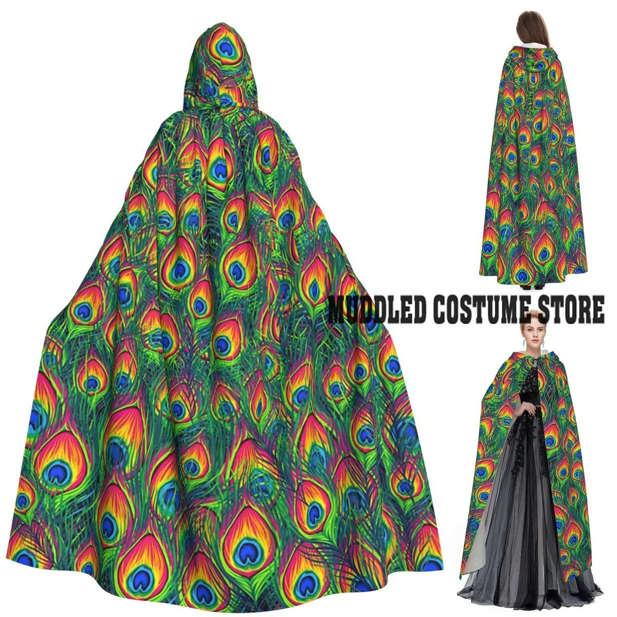 Садовый коллаж с павлиньими перьями, длинный плащ с капюшоном, средневековый костюм ведьмы, накидка для косплея, пальто на Хэллоуин для взрослых, унисекс
Садовый коллаж с павлиньими перьями, длинный плащ с капюшоном, средневековый костюм ведьмы, накидка для косплея, пальто на Хэллоуин для взрослых, унисекс