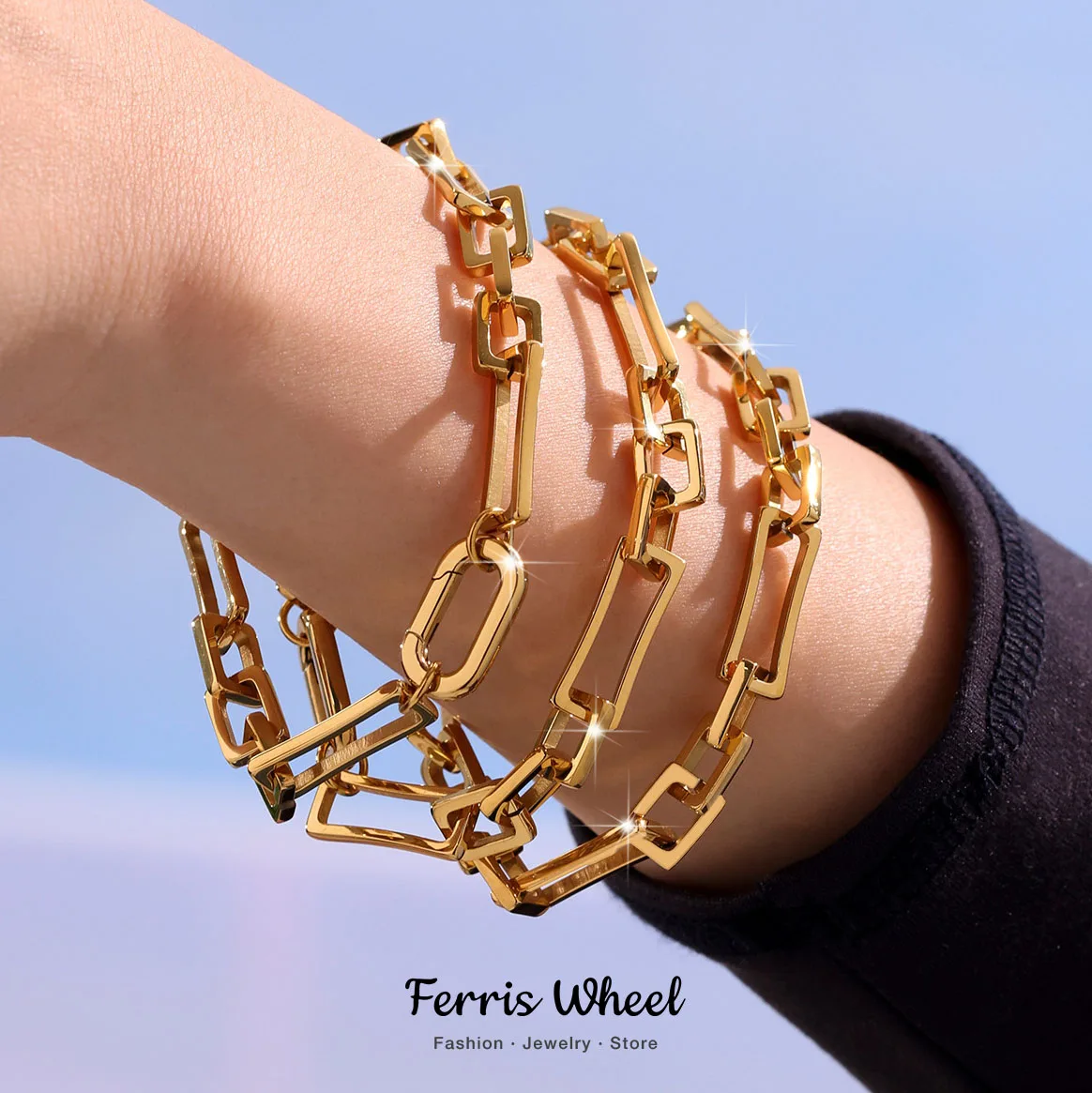 Ferris Wheel Stainless Steel Bracelet For Women Chain Style Waterproof Gold Plated Irregular Luxury Hand Wrist Jewelry Gift
Ferris Wheel Stainless Steel Bracelet For Women Chain Style Waterproof Gold Plated Irregular Luxury Hand Wrist Jewelry Gift