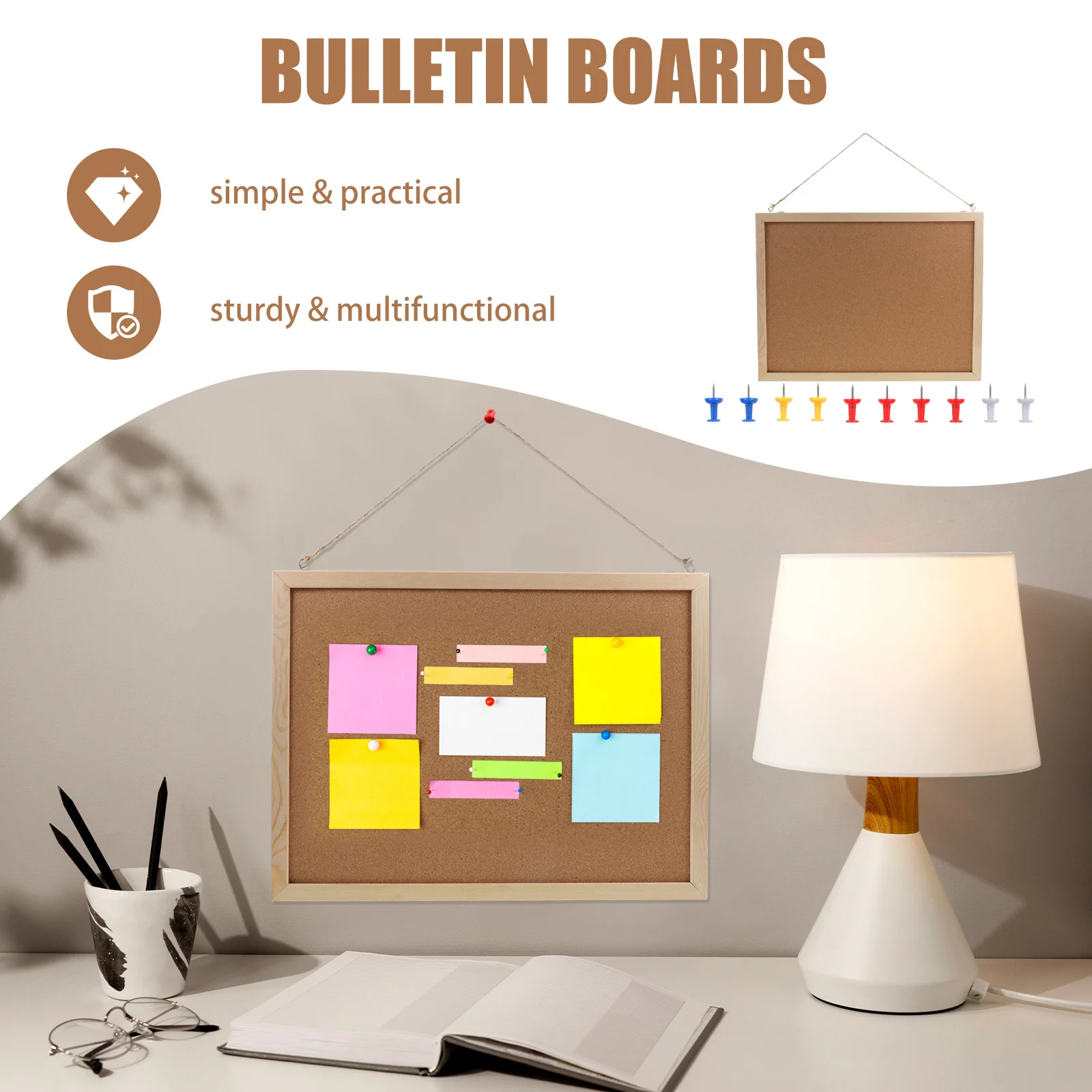 Double-Sided Cork Bulletin Board Home Office Use Multi-Functional Message Wall Mountable Space-Saving Design Wooden Board
Double-Sided Cork Bulletin Board Home Office Use Multi-Functional Message Wall Mountable Space-Saving Design Wooden Board