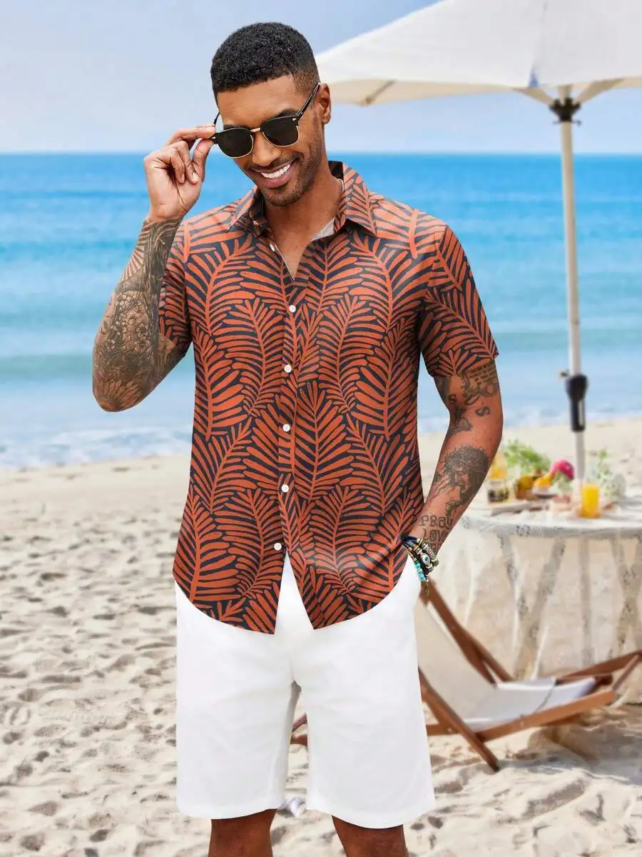 Mens Hawaiian Shirt Tropical Print Relaxed Fit Polyester Casual Summer Beach Outfit
Mens Hawaiian Shirt Tropical Print Relaxed Fit Polyester Casual Summer Beach Outfit