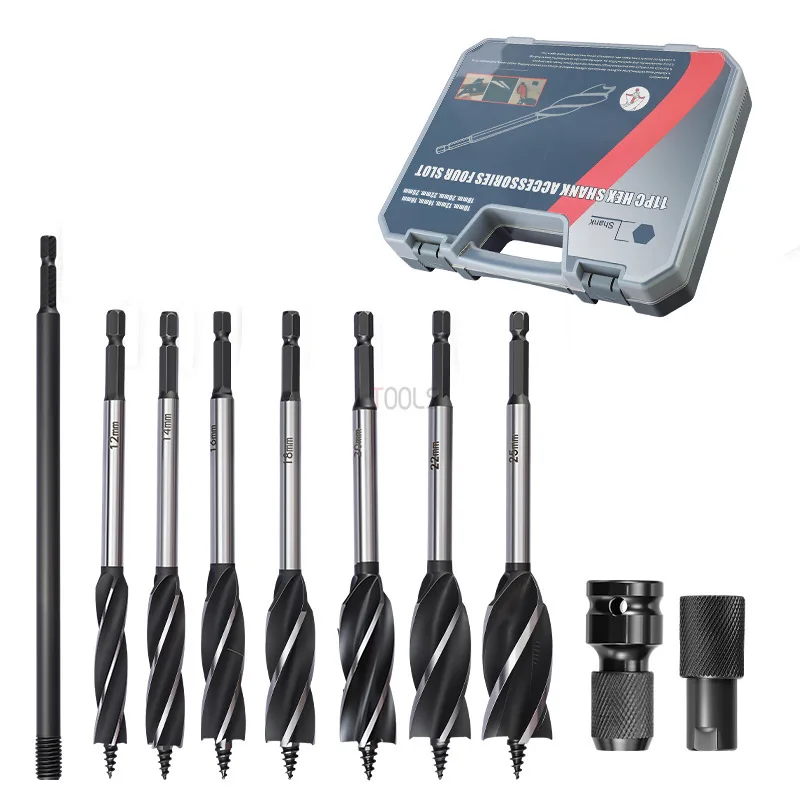 Набор сверл для деревообработки 12-25 мм, удлиненные, с четырьмя пазами, четырехлезвийные, для сверления отверстий под замки и пазов в дереве
Набор сверл для деревообработки 12-25 мм, удлиненные, с четырьмя пазами, четырехлезвийные, для сверления отверстий под замки и пазов в дереве