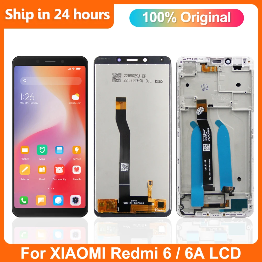 ЖК-дисплей 5,45 дюйма для Xiaomi Redmi 6, сенсорный экран с дигитайзером и рамкой для Redmi6, Redmi6A, ремонт экрана Redmi 6A
ЖК-дисплей 5,45 дюйма для Xiaomi Redmi 6, сенсорный экран с дигитайзером и рамкой для Redmi6, Redmi6A, ремонт экрана Redmi 6A