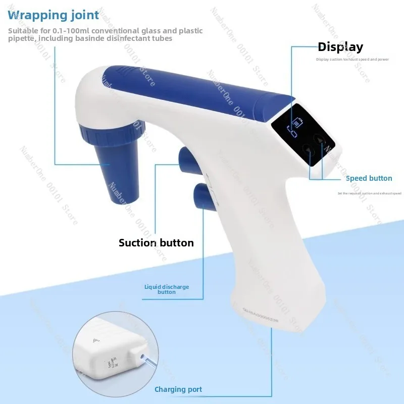 Laboratory Electric Large Capacity Digital Display Pipette Pump Aspirator Pipette Gun Automatic Adjustable 0.1-100 ml
Laboratory Electric Large Capacity Digital Display Pipette Pump Aspirator Pipette Gun Automatic Adjustable 0.1-100 ml