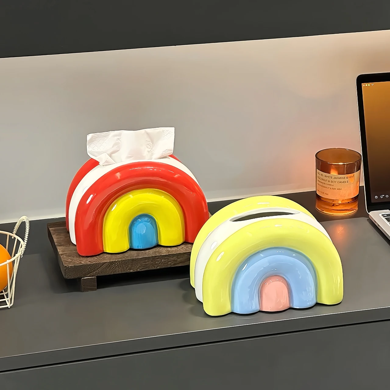 Керамическая радужная коробка для салфеток, расширенное ощущение гостиной, роскошная бумажная коробка для дома, креативный ланч-бокс, украшения для дома
Керамическая радужная коробка для салфеток, расширенное ощущение гостиной, роскошная бумажная коробка для дома, креативный ланч-бокс, украшения для дома