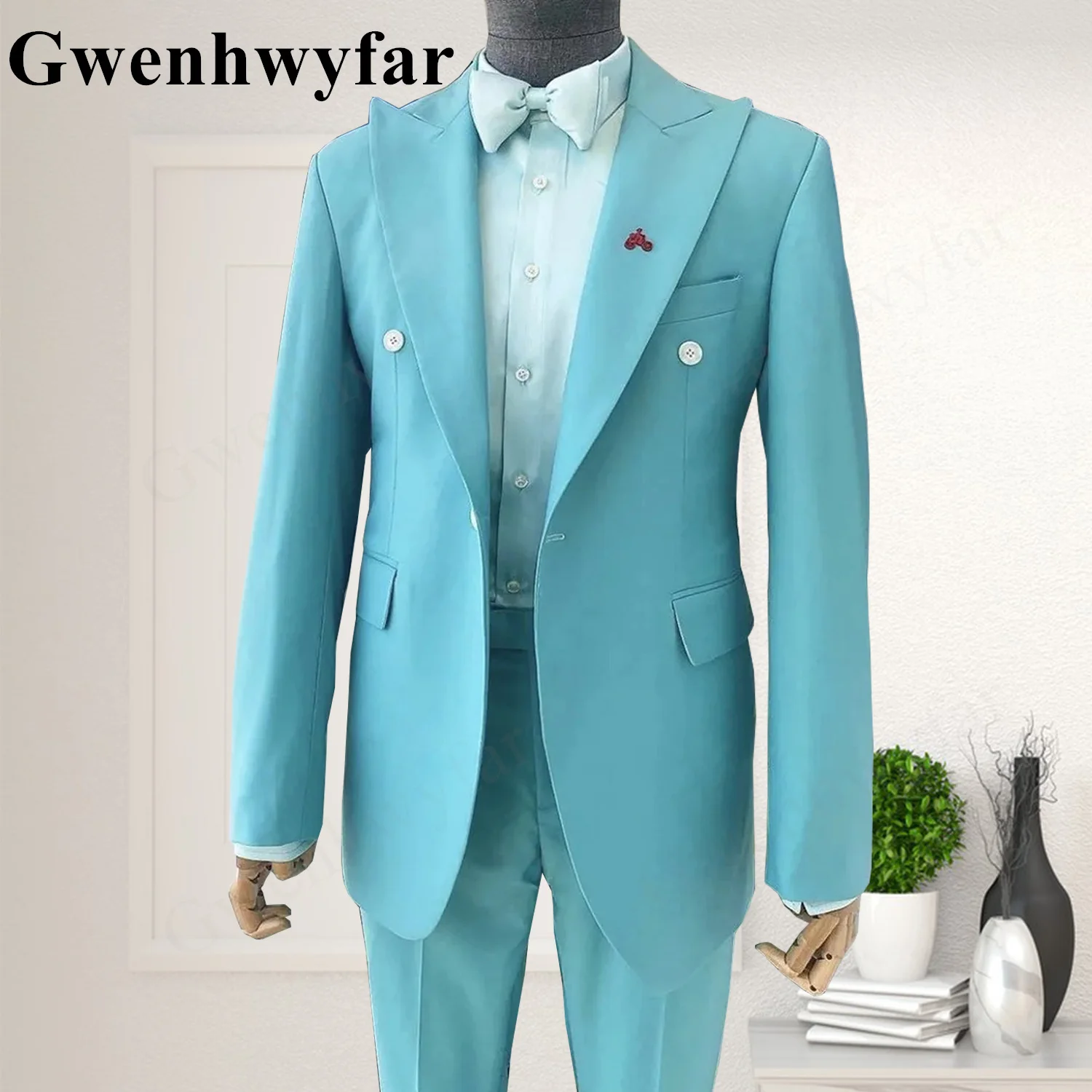 Gwenhwyfar Sky Blue Men's Suit Jacket Pants Fashion Boutique Casual Business Male Groom Wedding Tuxedo Dress 2 Pieces Set Blazer
Gwenhwyfar Sky Blue Men's Suit Jacket Pants Fashion Boutique Casual Business Male Groom Wedding Tuxedo Dress 2 Pieces Set Blazer