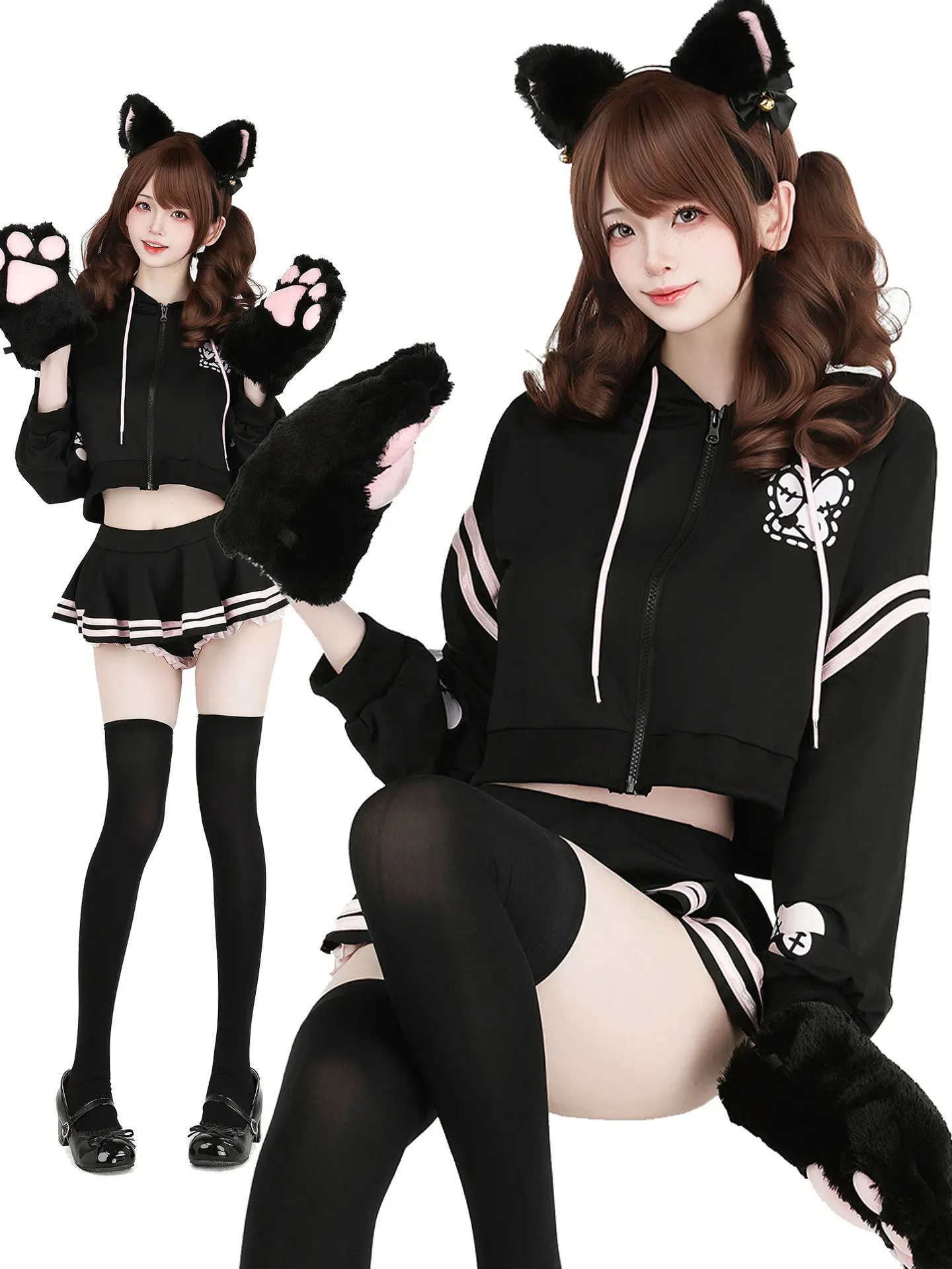 Japanese Anime Kawaii Women Agent Rabbit Hooded Sweatshirt Shorts Bunny Uniform Outfit Cosplay Costumes
Japanese Anime Kawaii Women Agent Rabbit Hooded Sweatshirt Shorts Bunny Uniform Outfit Cosplay Costumes