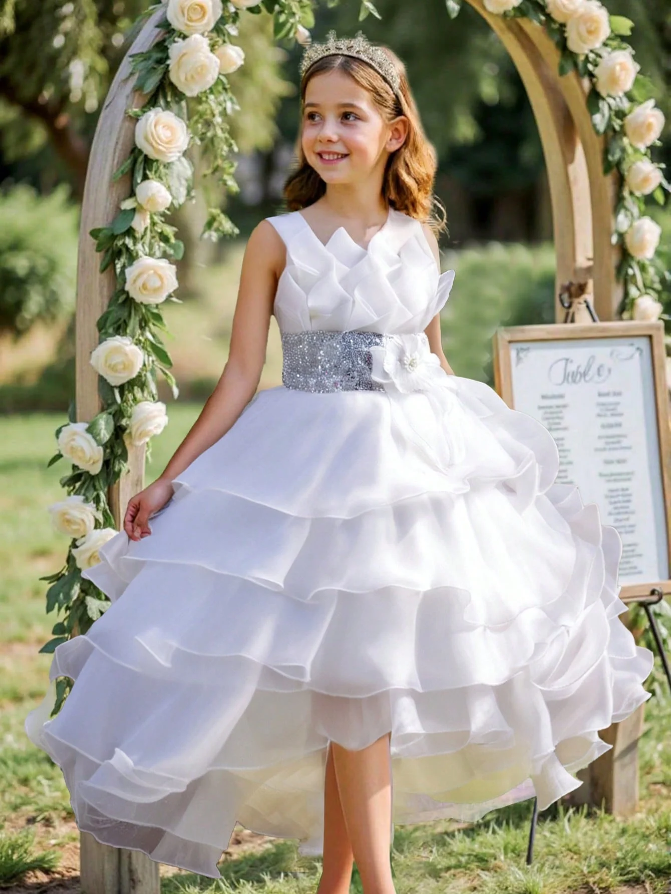 Girls' First Communion Dress Light Luxury Customized 2026 Layered Ruffle Flower Girl Dress Sequined Girdle Formal Wedding Dress
Girls' First Communion Dress Light Luxury Customized 2026 Layered Ruffle Flower Girl Dress Sequined Girdle Formal Wedding Dress