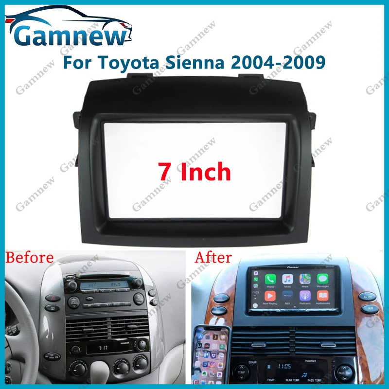7 inch 2DIN Car Fascia Radio Panel For Toyota Sienna 2004-2009 Frame Kit Install Facia Face Plate
7 inch 2DIN Car Fascia Radio Panel For Toyota Sienna 2004-2009 Frame Kit Install Facia Face Plate