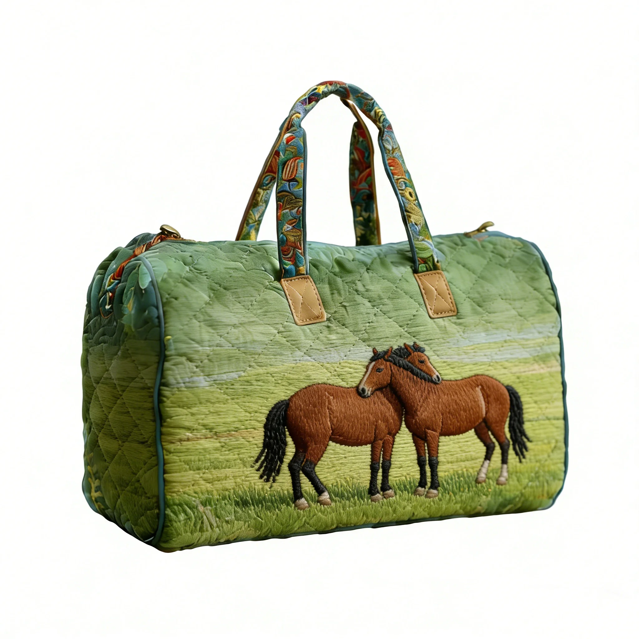 Horse Grassland Quilted Duffle Bag Colorful Pine Tree Sunset Cmping Travel Tote Men Women Handbag Bag
Horse Grassland Quilted Duffle Bag Colorful Pine Tree Sunset Cmping Travel Tote Men Women Handbag Bag