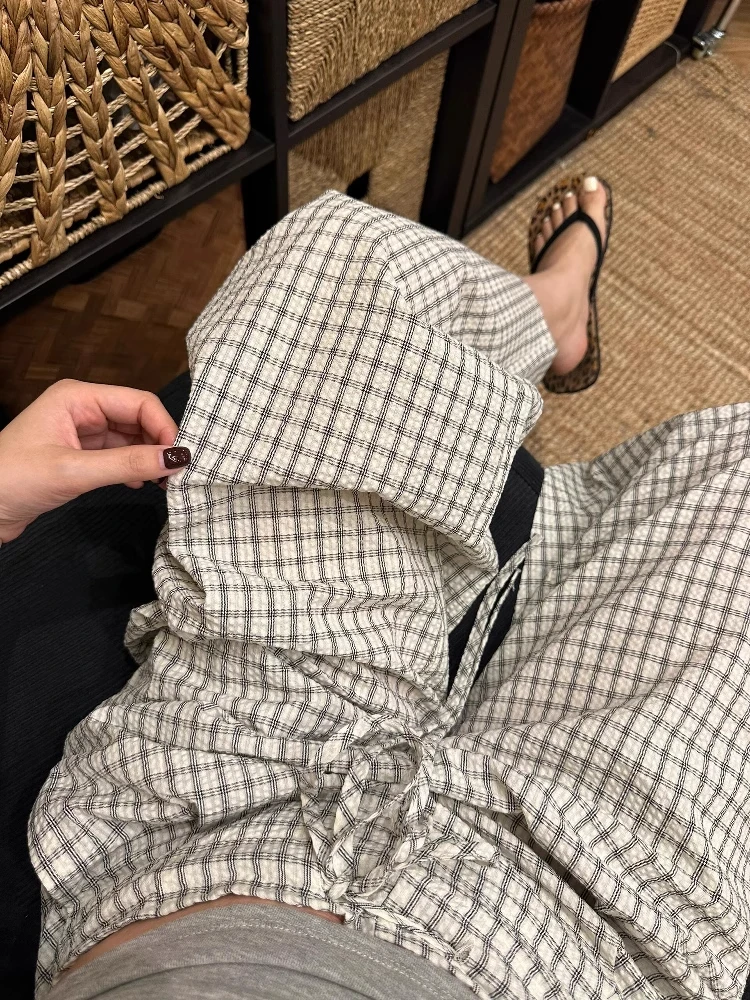 plus Size 300 Pounds Contrast Color Plaid Casual Wide Leg Pants Women Summer Outdoor Thin Loose Comfortable Home Sleepwear
plus Size 300 Pounds Contrast Color Plaid Casual Wide Leg Pants Women Summer Outdoor Thin Loose Comfortable Home Sleepwear