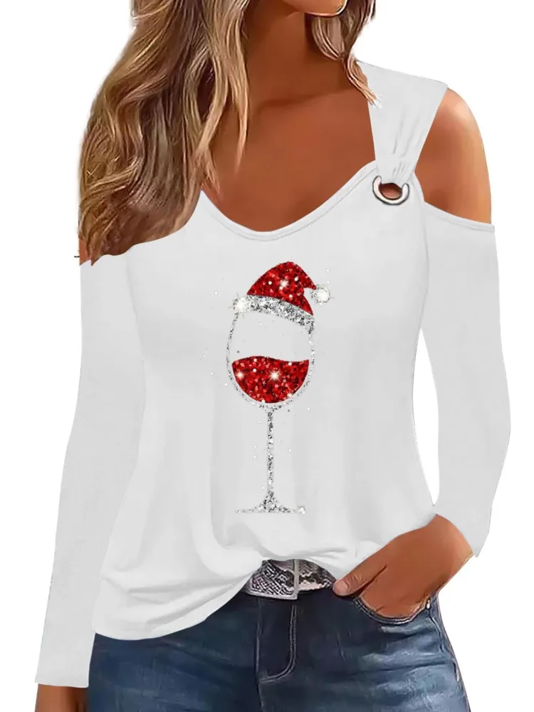 Casual New Spring Women T Shirt White Long Sleeve Off-shoulder Metal Buckle Christmas Print Tees Clothes For Women Y2k Korean
Casual New Spring Women T Shirt White Long Sleeve Off-shoulder Metal Buckle Christmas Print Tees Clothes For Women Y2k Korean