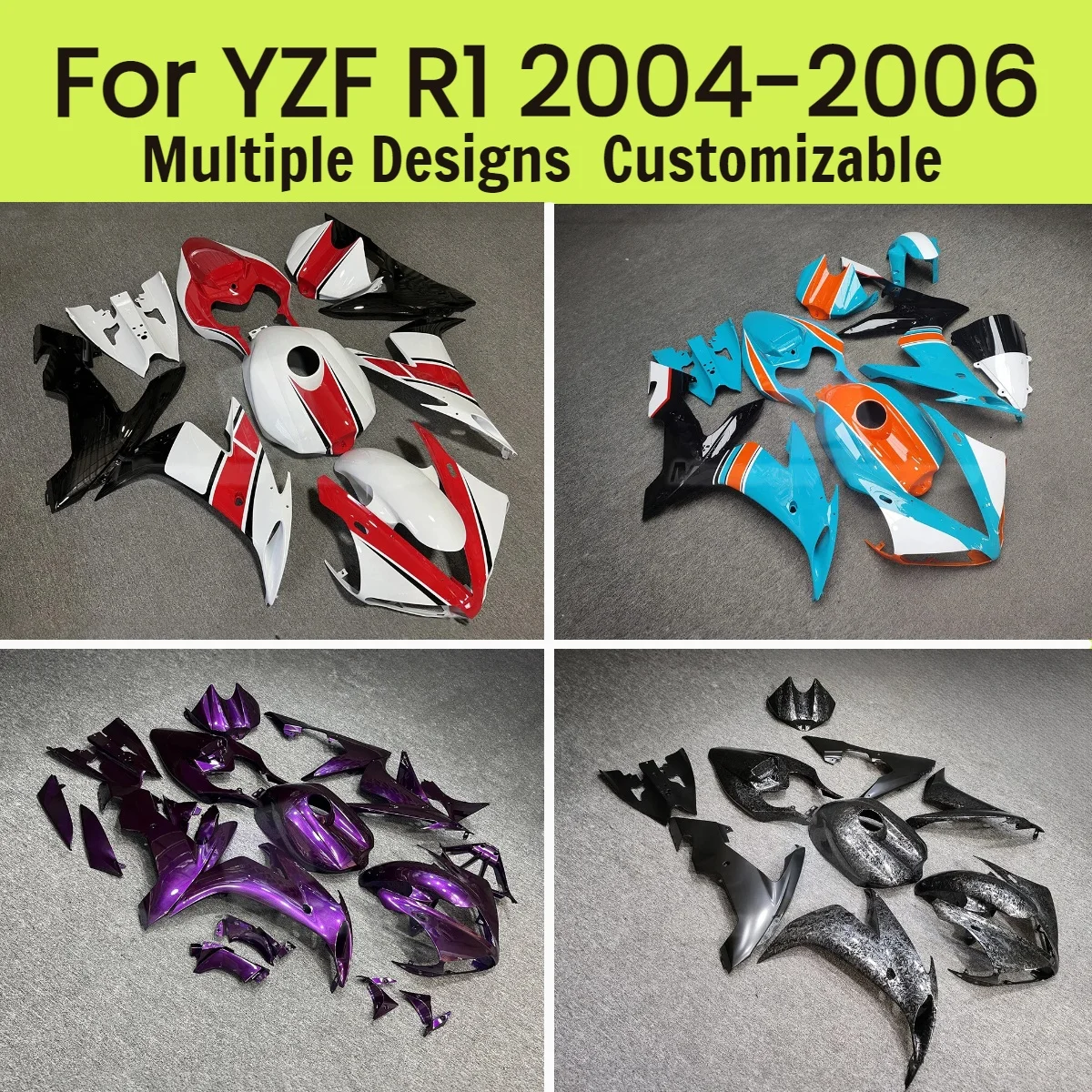 ABS Plastic Fairing Kit YZFR1 2004 2005 2006 Motorcycle Scooter Injection Body Set Fairings for YAMAHA YZF R1 04 05 06
ABS Plastic Fairing Kit YZFR1 2004 2005 2006 Motorcycle Scooter Injection Body Set Fairings for YAMAHA YZF R1 04 05 06