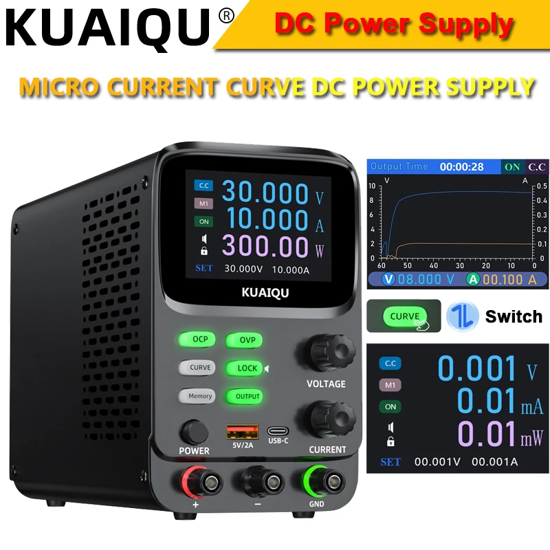 Microampere Current Curve Lab DC Power Supply OCP OVP OUTPUT Bench Voltage Stabilizer 30V 10A 5A Adjustable Switching Source
Microampere Current Curve Lab DC Power Supply OCP OVP OUTPUT Bench Voltage Stabilizer 30V 10A 5A Adjustable Switching Source