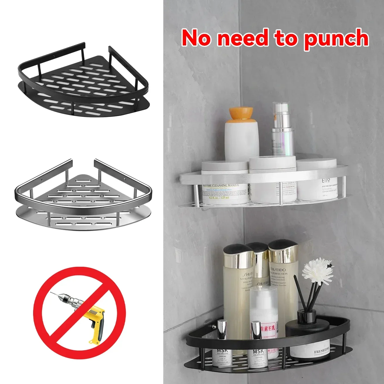 One triangle bathroom shelf, household bathroom supplies storage rack, black wall hanging tripod, bathroom storage rack, storage
One triangle bathroom shelf, household bathroom supplies storage rack, black wall hanging tripod, bathroom storage rack, storage