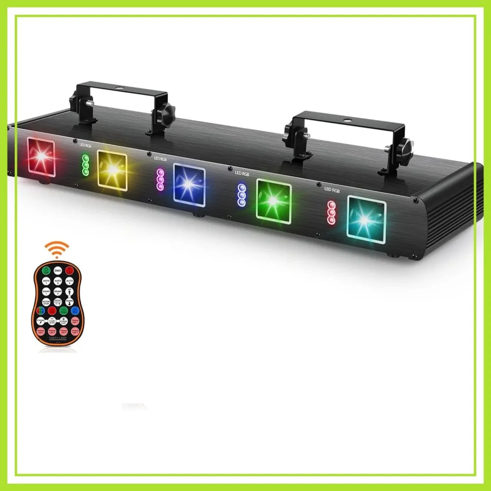 5 Beam Sound Activated DJ Party Lights RGBYC LED Music Projector with Remote DMX for Dancing Bar Stage
5 Beam Sound Activated DJ Party Lights RGBYC LED Music Projector with Remote DMX for Dancing Bar Stage