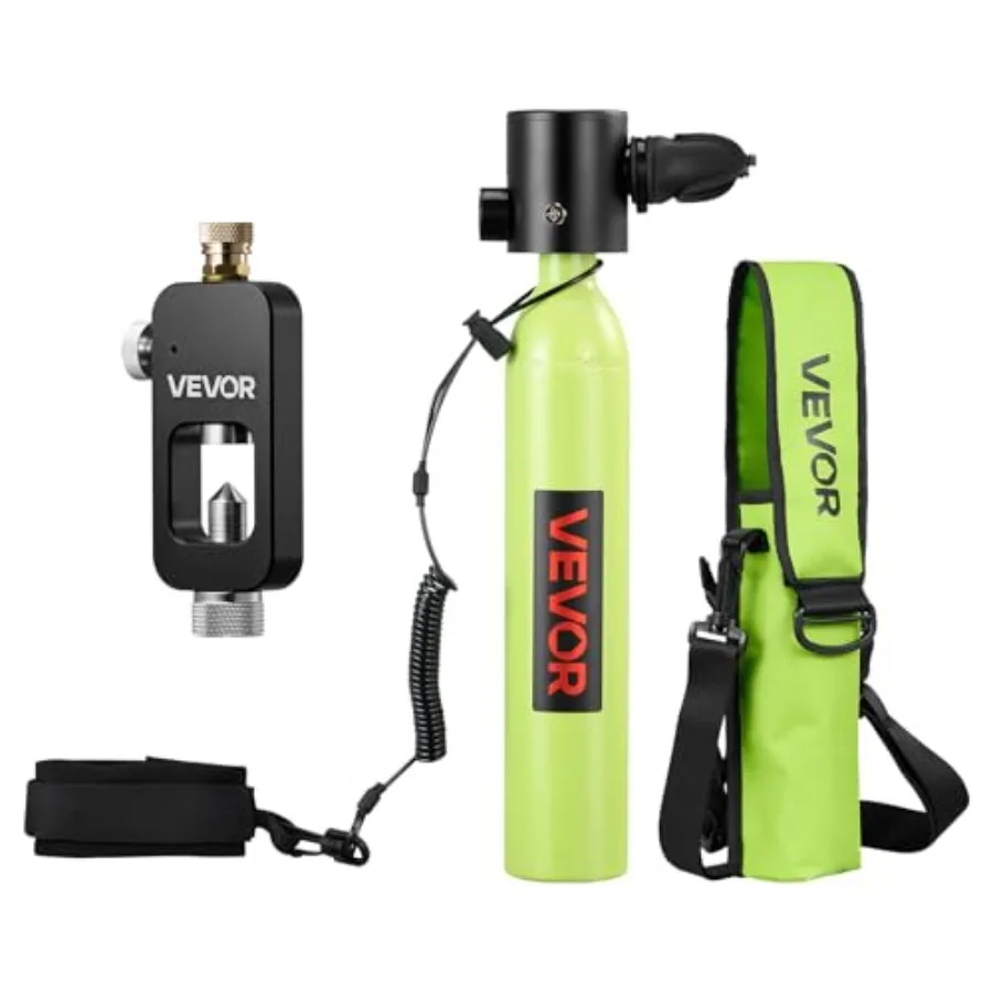 Mini scuba tank for snorkeling and emergency rescue, aluminum alloy, black, 0.5L portable diving cylinder with up to 10 minutes
Mini scuba tank for snorkeling and emergency rescue, aluminum alloy, black, 0.5L portable diving cylinder with up to 10 minutes