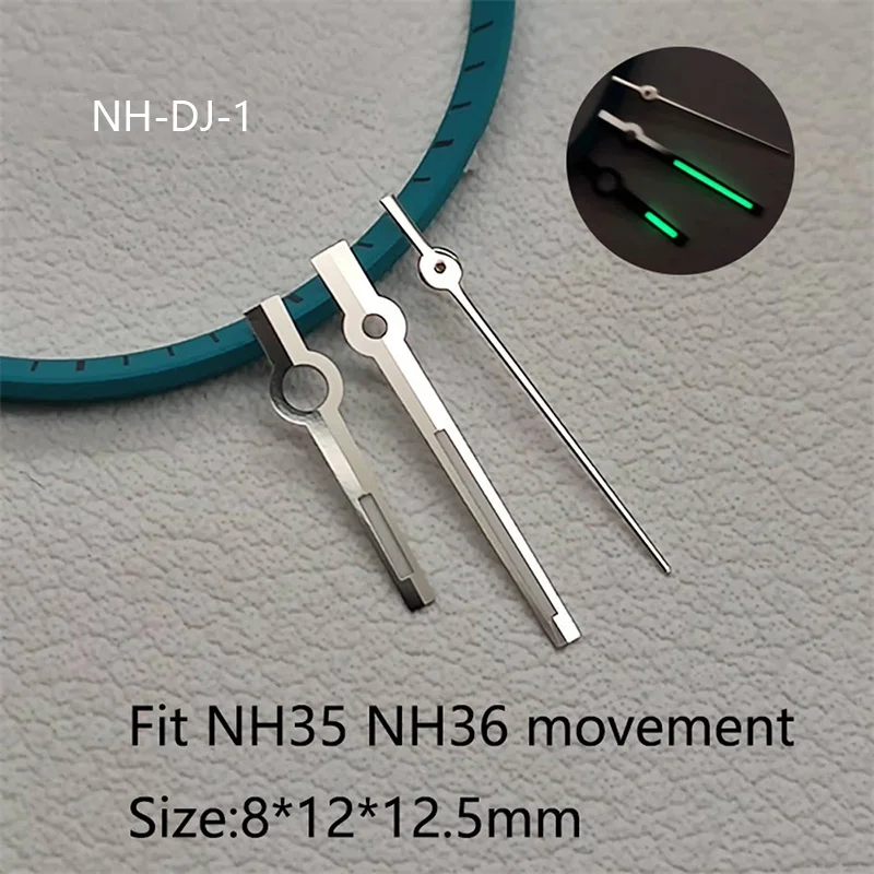 Silver Datejust Hands NH35 Watch Replacement Parts - C3 Lumen Pointer Mod Automatic Movement Baton Style Watch Hands
Silver Datejust Hands NH35 Watch Replacement Parts - C3 Lumen Pointer Mod Automatic Movement Baton Style Watch Hands