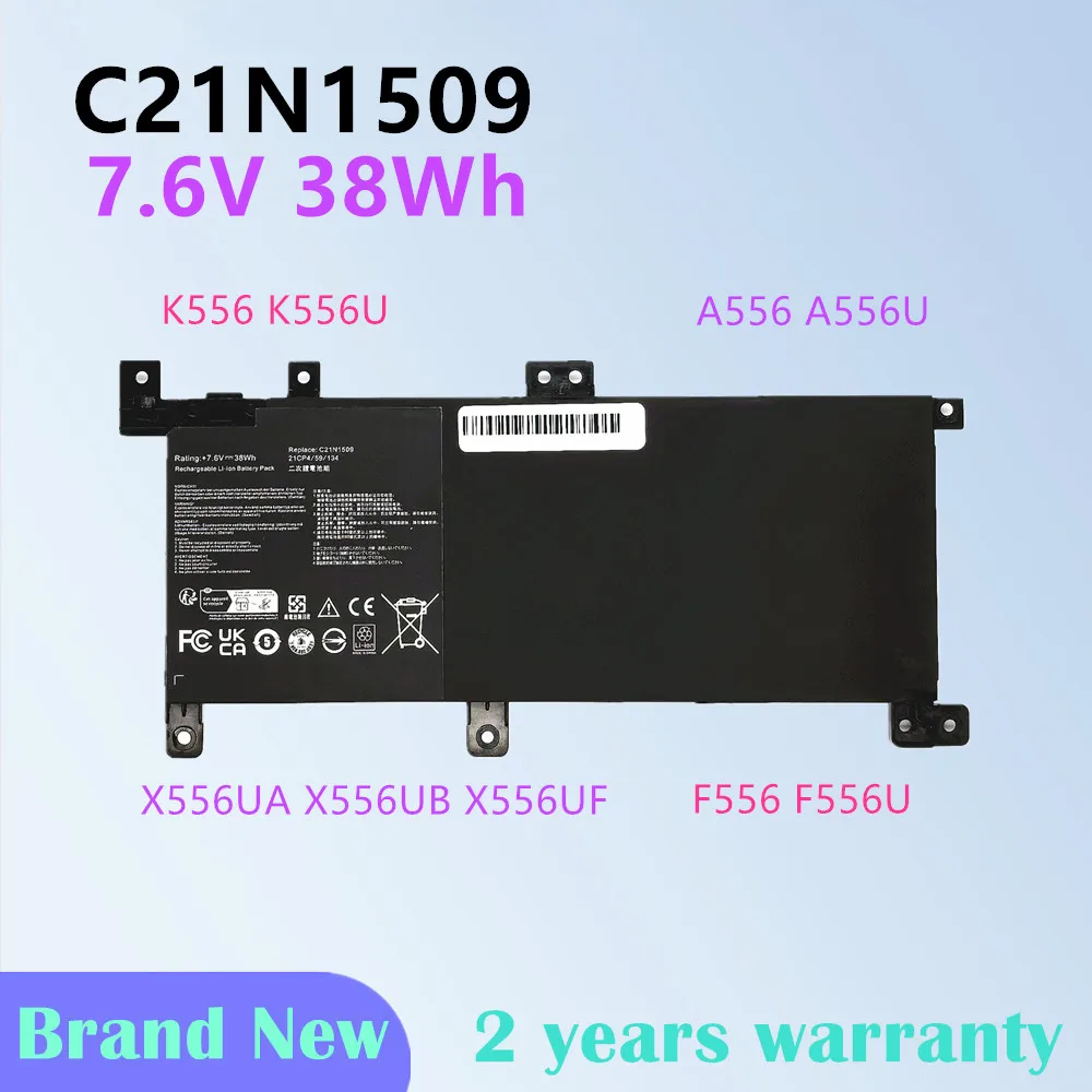 Laptop Battery for ASUS VivoBook K556U F556U F556UA X556U X556UA X556UB A556U X556UF X556UJ X556UQ X556UR X556UV Series C21N1509
Laptop Battery for ASUS VivoBook K556U F556U F556UA X556U X556UA X556UB A556U X556UF X556UJ X556UQ X556UR X556UV Series C21N1509