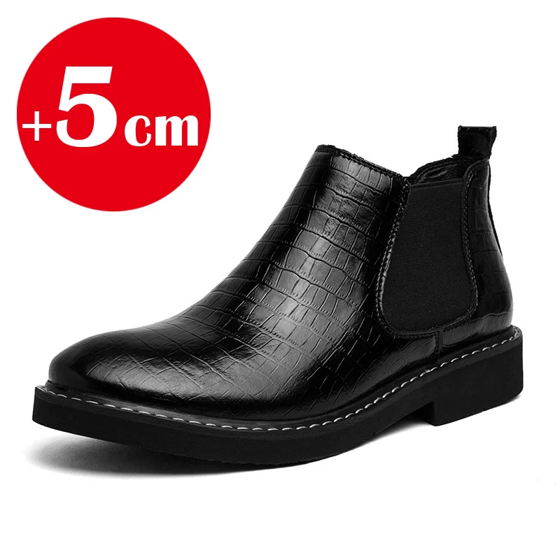 Boots Chelsea Booster Shoes Business Men Leather Ankle Lifts Wedding Formal Man Dress Height Increase Sole 5cm Plus Size 38-46
Boots Chelsea Booster Shoes Business Men Leather Ankle Lifts Wedding Formal Man Dress Height Increase Sole 5cm Plus Size 38-46