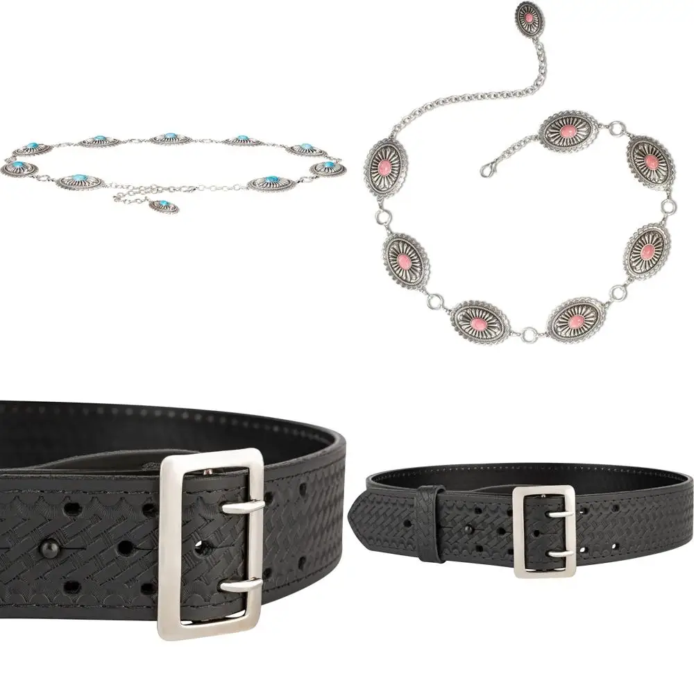 Women's Black Stone Center Silver Concho Belt with Lobster Claw Closure, Fashionable Western Style Accessory
Women's Black Stone Center Silver Concho Belt with Lobster Claw Closure, Fashionable Western Style Accessory