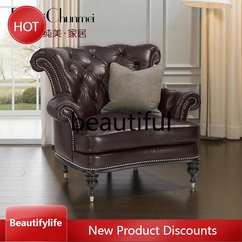 A51 американский первый слой масляный воск кожаный одиночный диван-кресло мебель для виллы повседневный кожаный диван тигровый стул
A51 американский первый слой масляный воск кожаный одиночный диван-кресло мебель для виллы повседневный кожаный диван тигровый стул