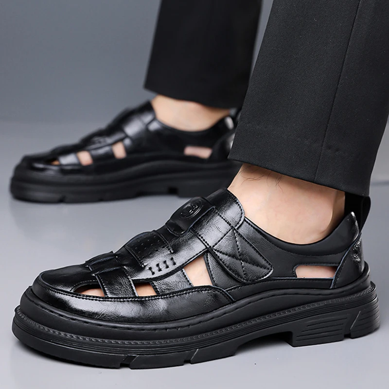 Summer New Men's Hollow Up PU Leather Breathable Man Sandals Non-slip Flat Soft Bottom Handmade Trendy Design Shoes Men's Shoes
Summer New Men's Hollow Up PU Leather Breathable Man Sandals Non-slip Flat Soft Bottom Handmade Trendy Design Shoes Men's Shoes