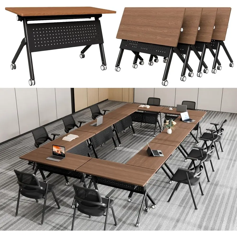 Stackable Training Table with Wheels, Grommet, Oak Finish, 47.2 Length for Seminars & Meetings
Stackable Training Table with Wheels, Grommet, Oak Finish, 47.2 Length for Seminars & Meetings