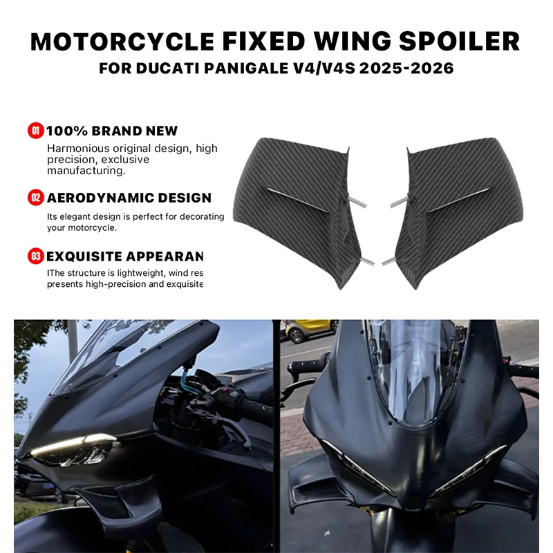 Motorcycle Fixed Wing For Ducati Panigale V4 V4S 2025-2026 Aerodynamics Air Deflector Wing Side Winglet Windshield Wing Aileron
Motorcycle Fixed Wing For Ducati Panigale V4 V4S 2025-2026 Aerodynamics Air Deflector Wing Side Winglet Windshield Wing Aileron