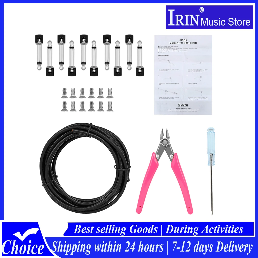 JOYO CM-15 Guitar Cable Solder-free Cable Set 6.35mm Connector 3m PVC Copper Anti-noise Cable Guitar/Bass Pedal Cable Kits
JOYO CM-15 Guitar Cable Solder-free Cable Set 6.35mm Connector 3m PVC Copper Anti-noise Cable Guitar/Bass Pedal Cable Kits
