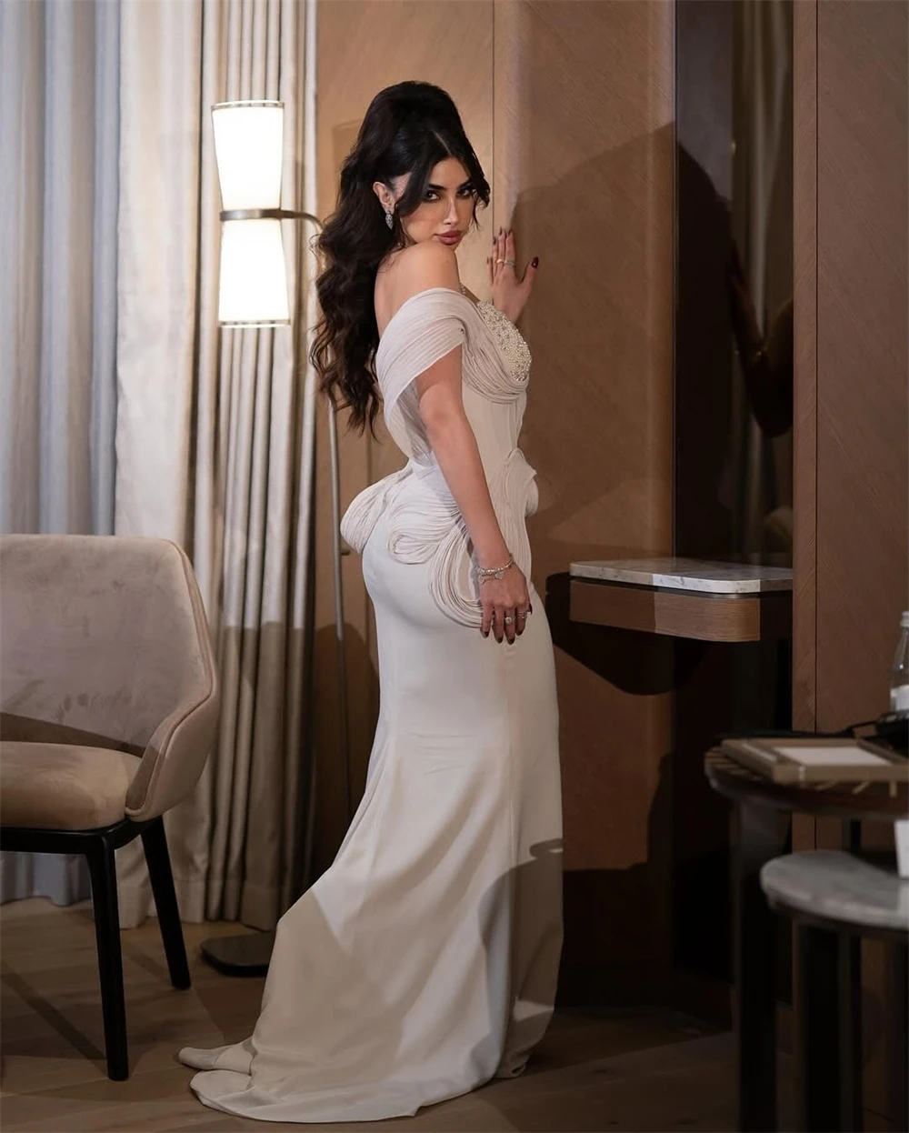 Customized Simple beige Jersey Evening Dress Formal Sweetheart Off the Shoulder Party Dress Sexy Mermaid Beading Cocktail Dress
Customized Simple beige Jersey Evening Dress Formal Sweetheart Off the Shoulder Party Dress Sexy Mermaid Beading Cocktail Dress