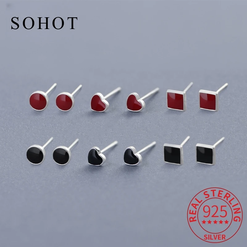 Real 925 Sterling Silver Geometric Minimalist Enamel Stud Earrings for Charm Women Trendy Fine Jewelry Square Accessories
Real 925 Sterling Silver Geometric Minimalist Enamel Stud Earrings for Charm Women Trendy Fine Jewelry Square Accessories