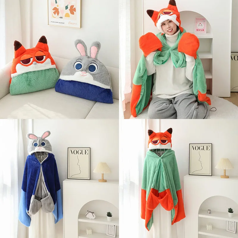 New Cartoon Disney Zootopia Nick Judy Hooded Blanket Cloak Cute Neck Pillow Portable Travel Camping Winter Warming Supplies Gift
New Cartoon Disney Zootopia Nick Judy Hooded Blanket Cloak Cute Neck Pillow Portable Travel Camping Winter Warming Supplies Gift