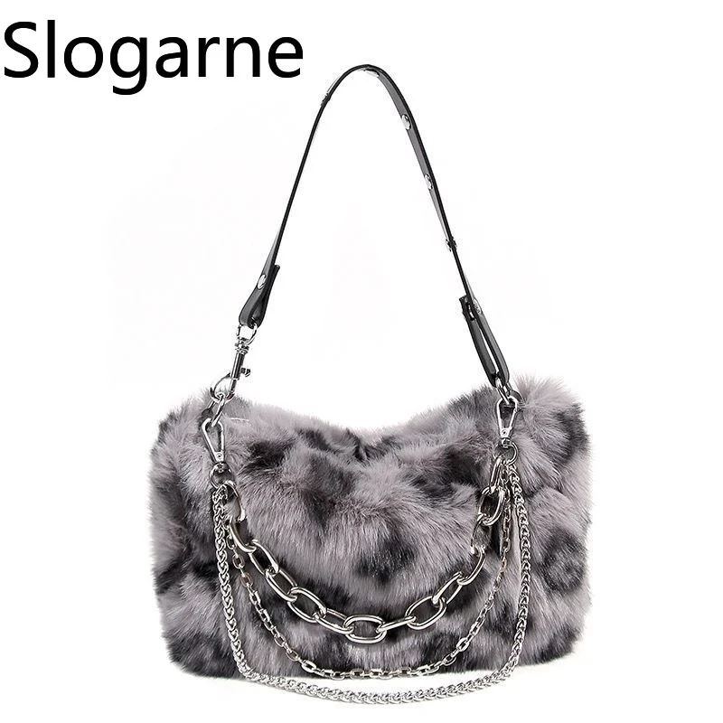 Winter Chain Handbags women's New Faux Fur Leopard Shoulder Bag Ladies Leopard Print day Clutches Fluffy Top Handle evening Bags
Winter Chain Handbags women's New Faux Fur Leopard Shoulder Bag Ladies Leopard Print day Clutches Fluffy Top Handle evening Bags