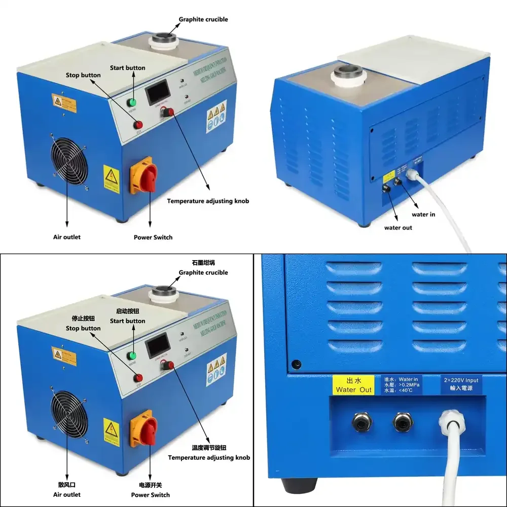 Hot Selling Portable Mini Induction Gold Melting Furnace Electric 1-4kg 220v 3.5kw
Hot Selling Portable Mini Induction Gold Melting Furnace Electric 1-4kg 220v 3.5kw