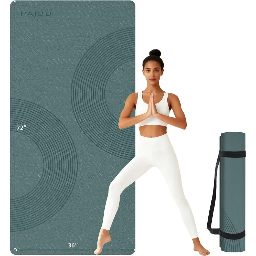 72 x 36 Thick 10mm Non-Slip Yoga Mat, Certified POE Material, Perfect for Home Gym, Yoga, Pilates, and Floor Exercises
72 x 36 Thick 10mm Non-Slip Yoga Mat, Certified POE Material, Perfect for Home Gym, Yoga, Pilates, and Floor Exercises