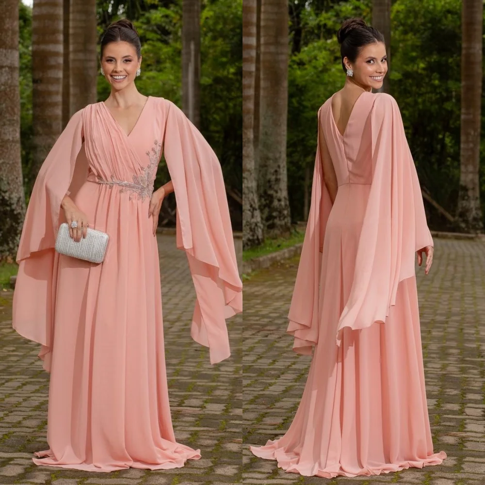 Customized Chiffon Pattern Beading Pleat A-line V-neck Long Dresses Bespoke Occasion Prom Exquisite Formal Sizes Available
Customized Chiffon Pattern Beading Pleat A-line V-neck Long Dresses Bespoke Occasion Prom Exquisite Formal Sizes Available