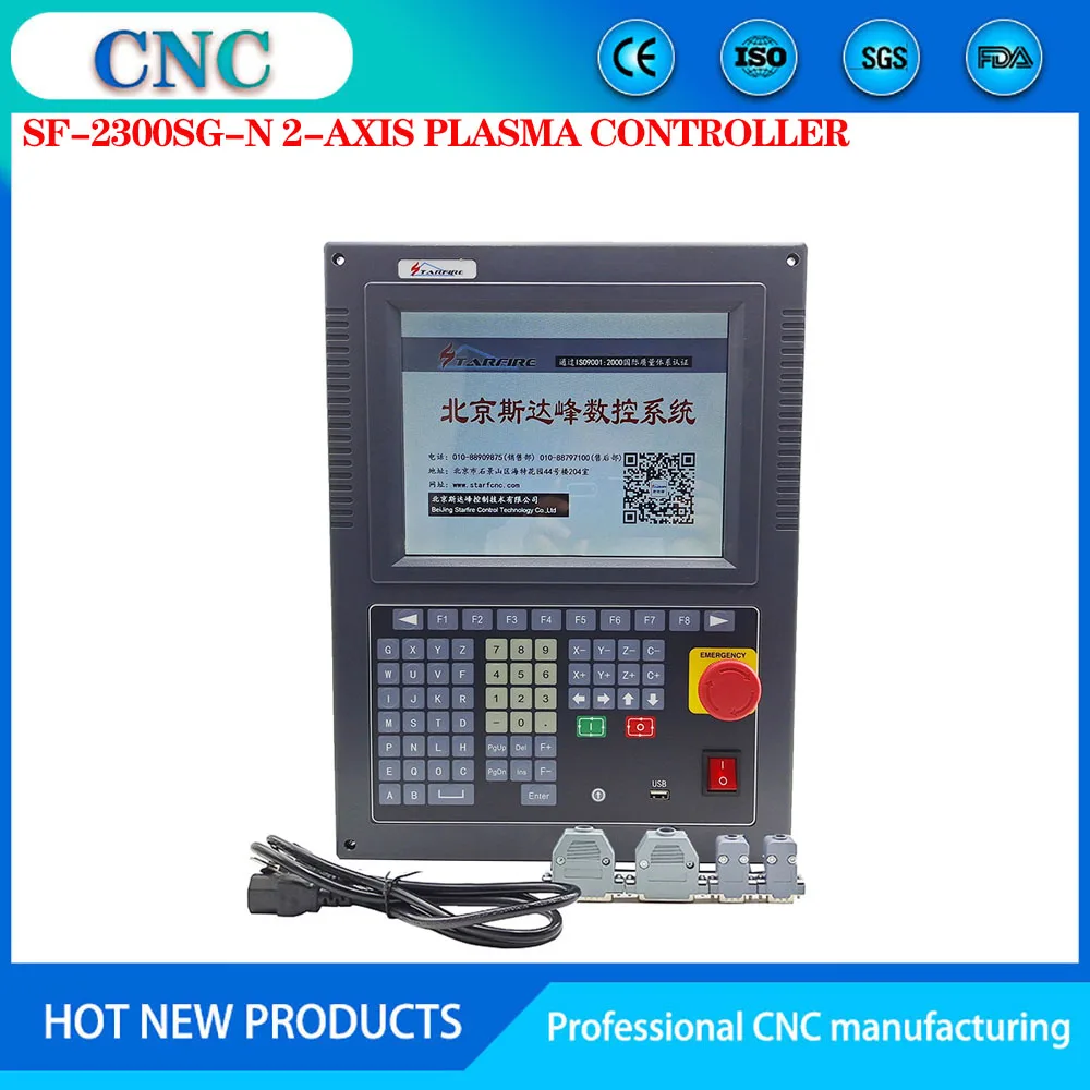 THC 2-axis CNC plasma flame cutting control system F2300SG-N controller F2300SG-N large color screen with emergency stop button
THC 2-axis CNC plasma flame cutting control system F2300SG-N controller F2300SG-N large color screen with emergency stop button