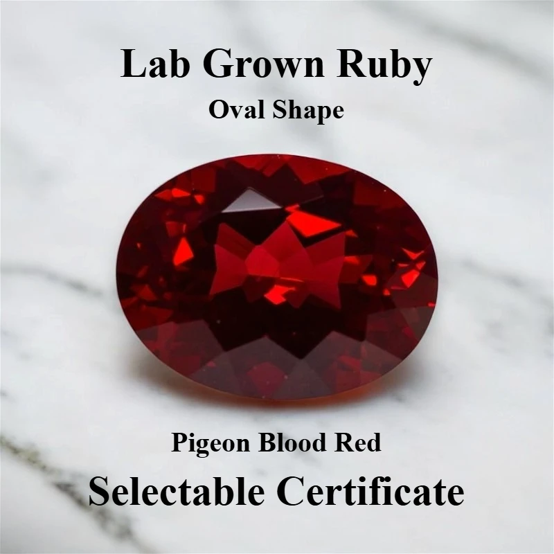 Lab Grown Ruby Oval Shape Pigeon Blood Red Color Gemstone for DIY Charms Jewelry Making Main Materials Selectable Certificate
Lab Grown Ruby Oval Shape Pigeon Blood Red Color Gemstone for DIY Charms Jewelry Making Main Materials Selectable Certificate